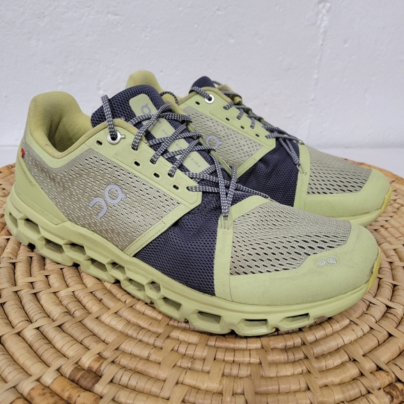 On Running Shoes On Cloud Running Helion Yellow Gray Athletic Shoe